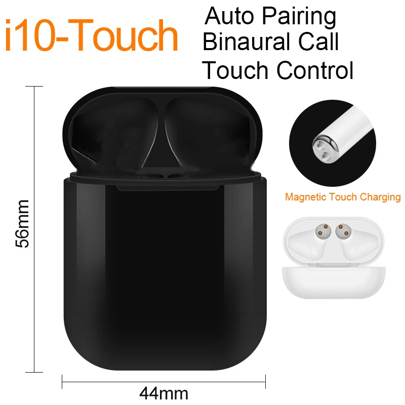I10-touch tws Bluetooth наушники Автоматическое Сопряжение беспроводные наушники сенсорное управление гарнитура Мини наушники бинауральные звонки PK I12 I27 I23 I200 i500 i800 i1000 i10 tws 10 шт