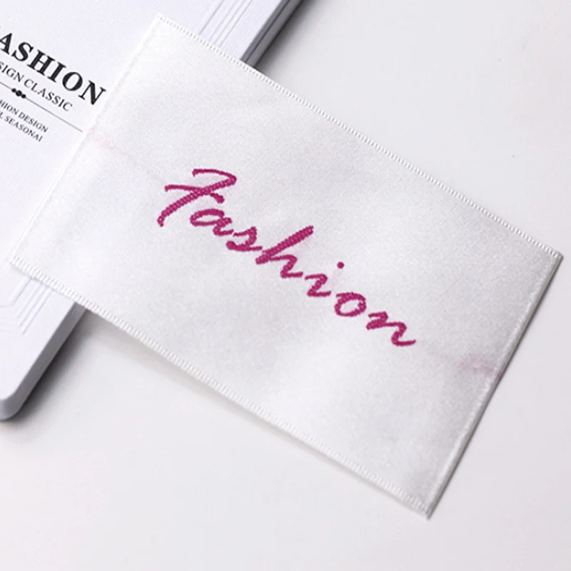 Изготовленная бирка для воротника/тканая Этикетка/ставки/бирка/косые складные