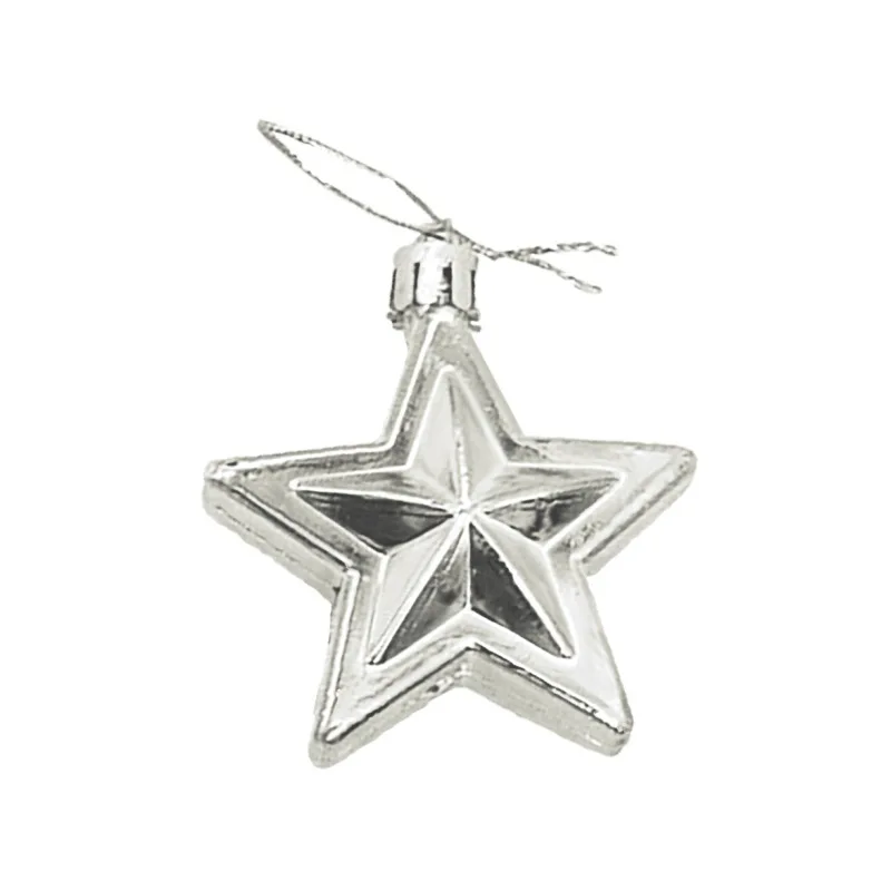 S 6 шт. в форме звезды дерево пластиковые Baubles висячие украшения Дерево Рождественское украшение кулон Новогоднее приспособления для декора вечеринки - Цвет: S