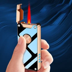 Luxury Metal Windproof Touch Rotating Current Lithium Isolation LED Power Display Gift For Boyfriend Cigar Cigarette Lighter