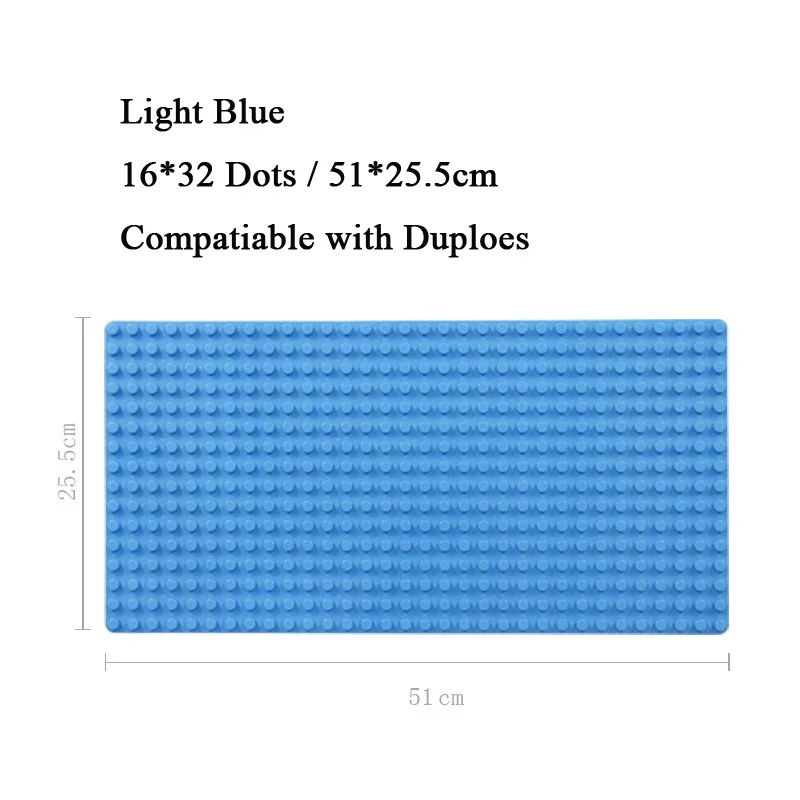 16*32 точки Большие базовые Пластины совместимы с Duploes CityBricks опорная доска фигурки DIY строительные блоки игрушки для детей детские подарки - Цвет: LT Blue-Round Angle