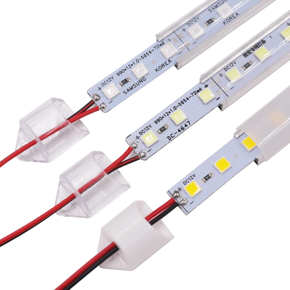 5054 12V LED 바 빛 알루미늄 U 프로필 25cm 50cm LED 하드 스트립 엄밀한 조명 바 주방 캐비닛 조명 아래 1-20pcs