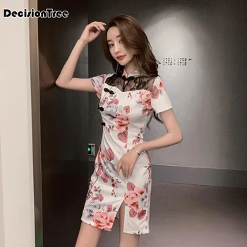 

2020 Chinese Dress sexy female long cheongsam vintage chinese style dress womens qipao party dresses button vestido