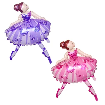 

50pcs/lot 104*66cm Shiny Ballerina Girl Foil Balloon Dancing Princess Birthday Party Decoration Supplies Helium ballet Balloons