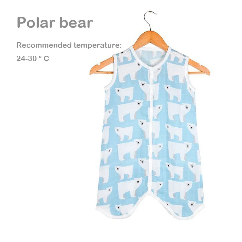 Polar bear OLOEY/ хлопок, детский тонкий жилет для сна, спальный мешок, летний комплект белья, спальные мешки для новорожденных, Детские Мультяшные ножки унисекс, отдельно - Цвет: Polar bear