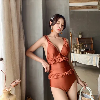

Bikini One Piece Swimsuit Women Swimwear Women's Trikini One-Piece Swimsuits Female New 2019 Back Backless Sexy Black Pure