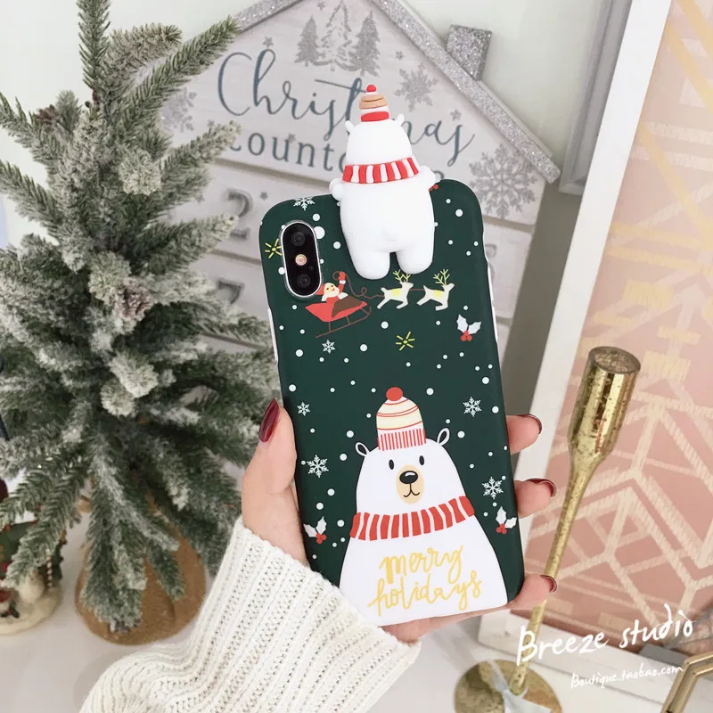 Праздничный чехол с Рождеством для iPhone 11 Pro Max X XR XS Max 8 8 Plus 7 7 Plus 6 6S 6S Plus задний бампер чехол для iPhone 11