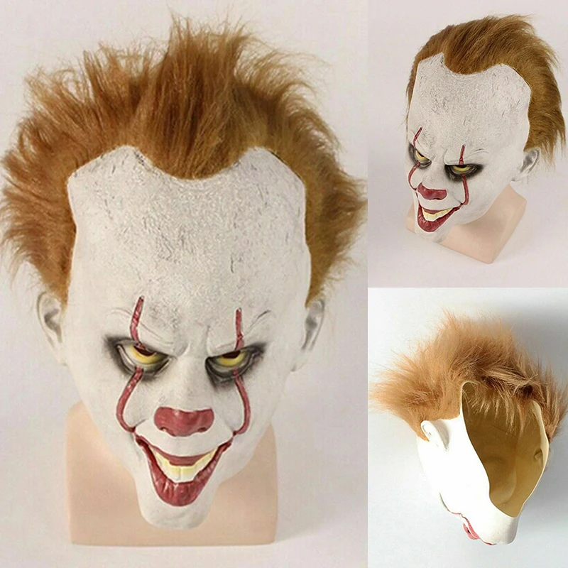 Adult Pennywise IT Clown Deluxe Latex Over Head Halloween Scary Horror