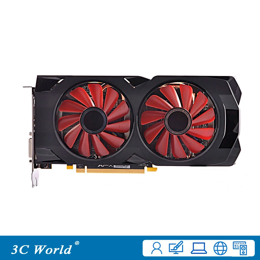 Видеокарты XFX RX570 8 ГБ GDDR5 256 бит PCI E 3 0 HDMI DisplayPort видеокарты для настольных и игровых