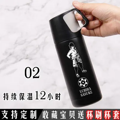 OUSSIRRO NARUTO Thermos Uzumaki Naruto With Cover Hatake Kakashi Thermos Uchiha Itachi Mugs Cup Gift - Цвет: B