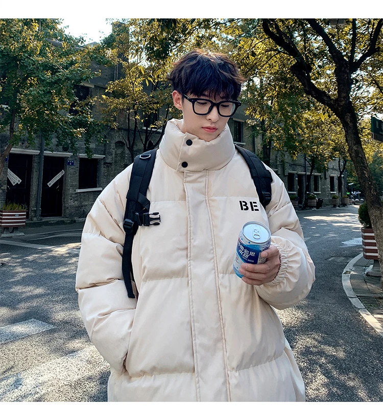 khaki parka KAPMENTS Men Colorful Winter Korean Jackets 2022 Mens Harajuku Streetwear Solid Parkas Man Oversized Hip Hop Outwear Clothes 5XL mens parka coats with fur hood