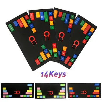 

New Profile Modifiers 14Pcs/Set PBT Clear ABS Color Matching Mechanical Keyboard Key Caps Replacement For MX Mechanical Keyboard