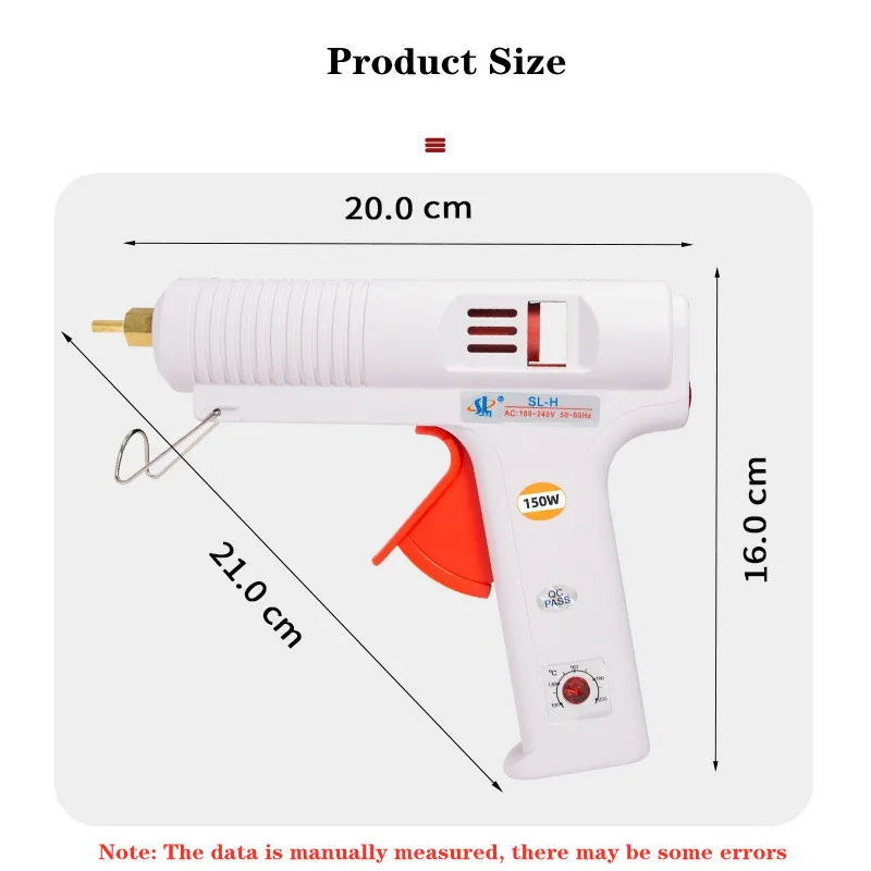 80W/150W Hot Melt Glue Gun Smart Adjustable Temperature Copper Nozzle Heater Muzzle Diameter 11mm Industrial Guns Repair Tool