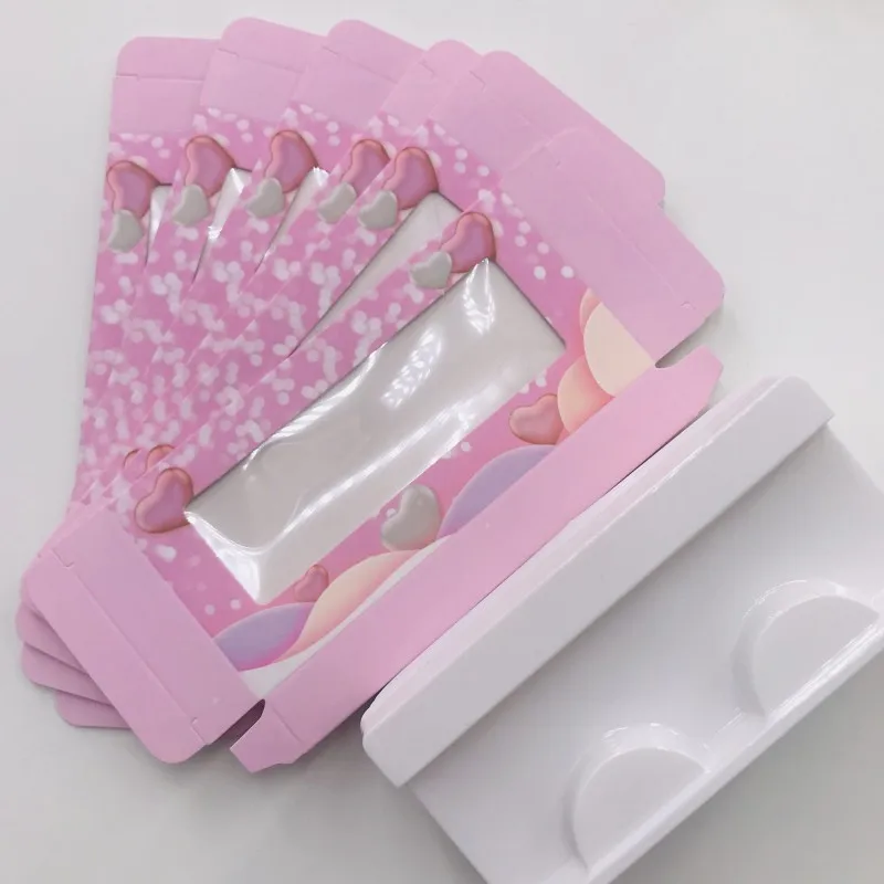 

Valentines box Lashes Box Custom Packaging Private Label Empty Pink Paper Box Dramatic 25mm Mink Lashes Natural Long