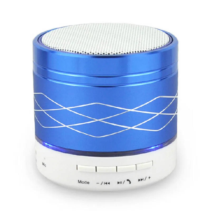 Светодиодный мини динамик S02U портативный металлический беспроводной bluetooth