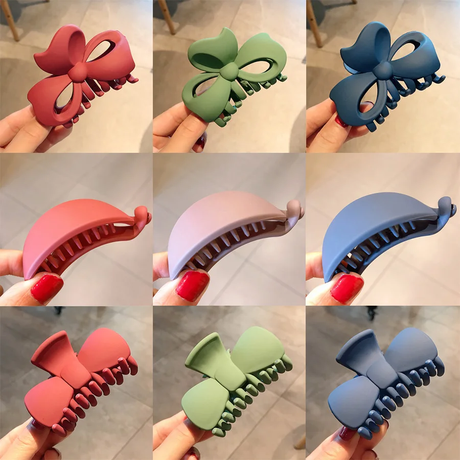 

High Quality Korean Solid Big Frosted Matte Hair Claws Elegant Acrylic Barrette Bathing Hair Clip Hair Clamps Claw Crab Headwear