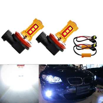 

2x Canbus No Error H8 H11 Led HB4 9006 Fog Lights Bulb 3030SMD 1200LM 6000K White Car Driving Running Lamp Auto Leds Light