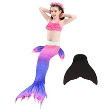 Модный комплект из 2 предметов бикини+ хвост русалки, Maillot De Bain, детская одежда для купания, Детские купальники для девочек от 4 до 12 лет