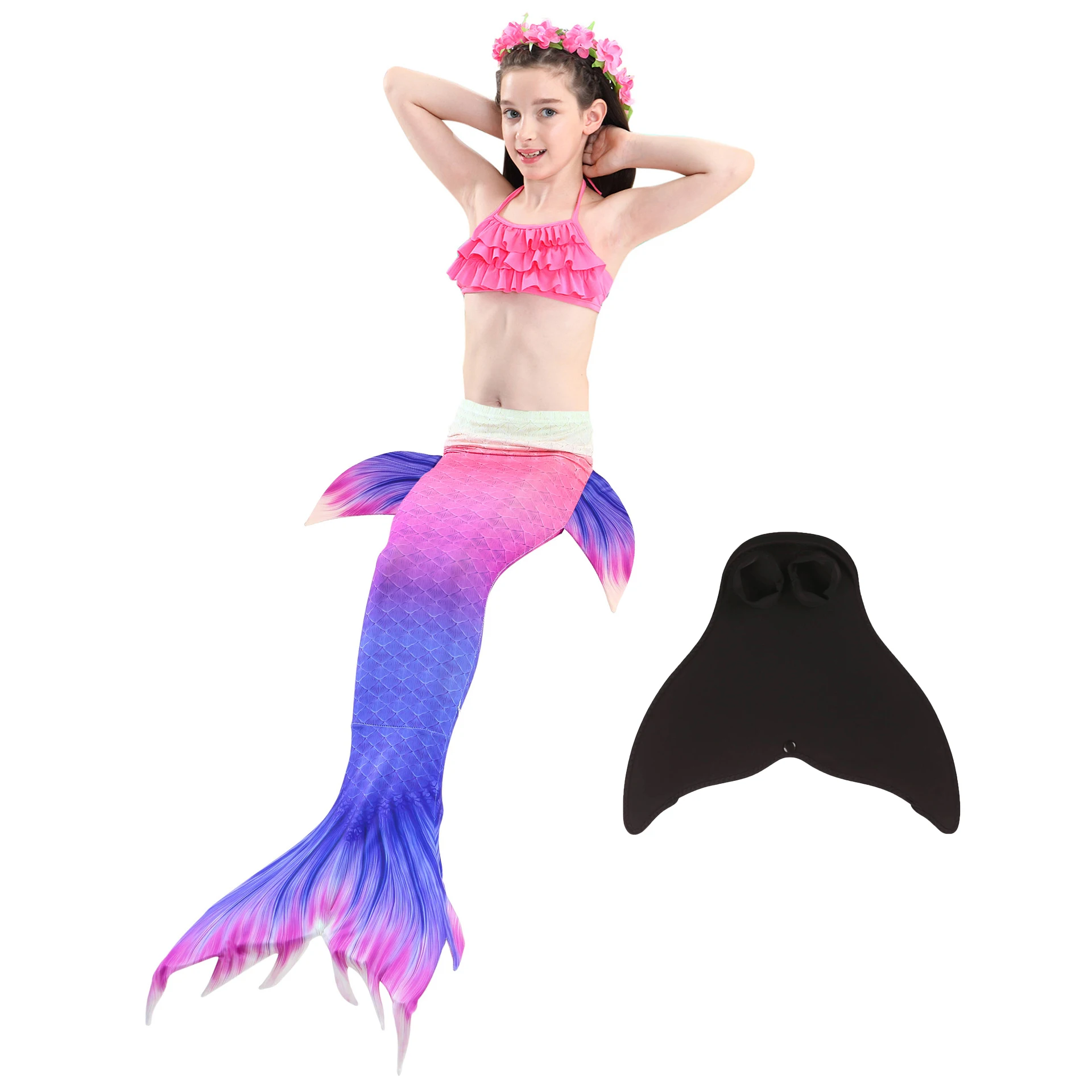 Модный комплект из 2 предметов бикини и хвоста русалки Maillot De Bain детская одежда