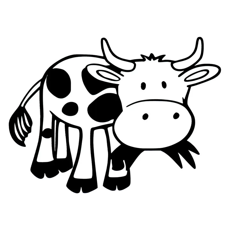 

Cartoon Cow Creative Farm Animal Car Sticker PVC Waterproof Car Styling Sticker Black/silver 20* 14.8cm