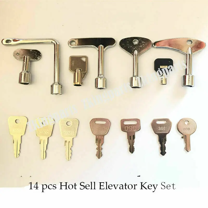 10 pcs  Elevator Key Set 2801 2802 2803 control Machine Room Key Chain 