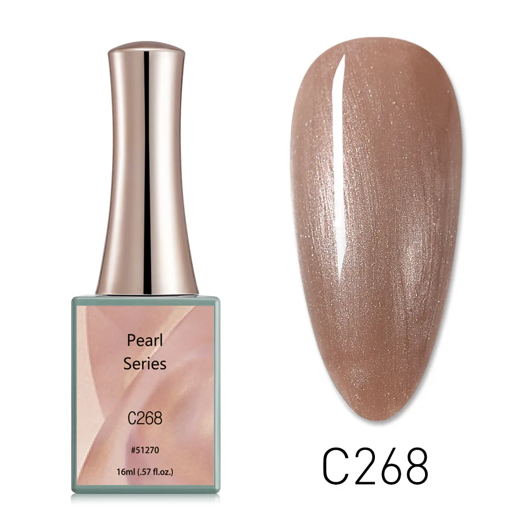 Canni New 16ml UV Nail Gel Polish Pearl Series C265-C270 Semi Permanent NailArt Manicure Soakoff Varnish Glitter Enamel Lacquer 3