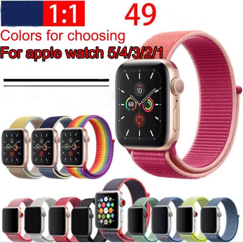 woven nylon Watch Strap For 38mm Apple Series 5 4 3 2 1 42mm Wrist Bracelet iWatch Sports Edition Replacement | Наручные часы