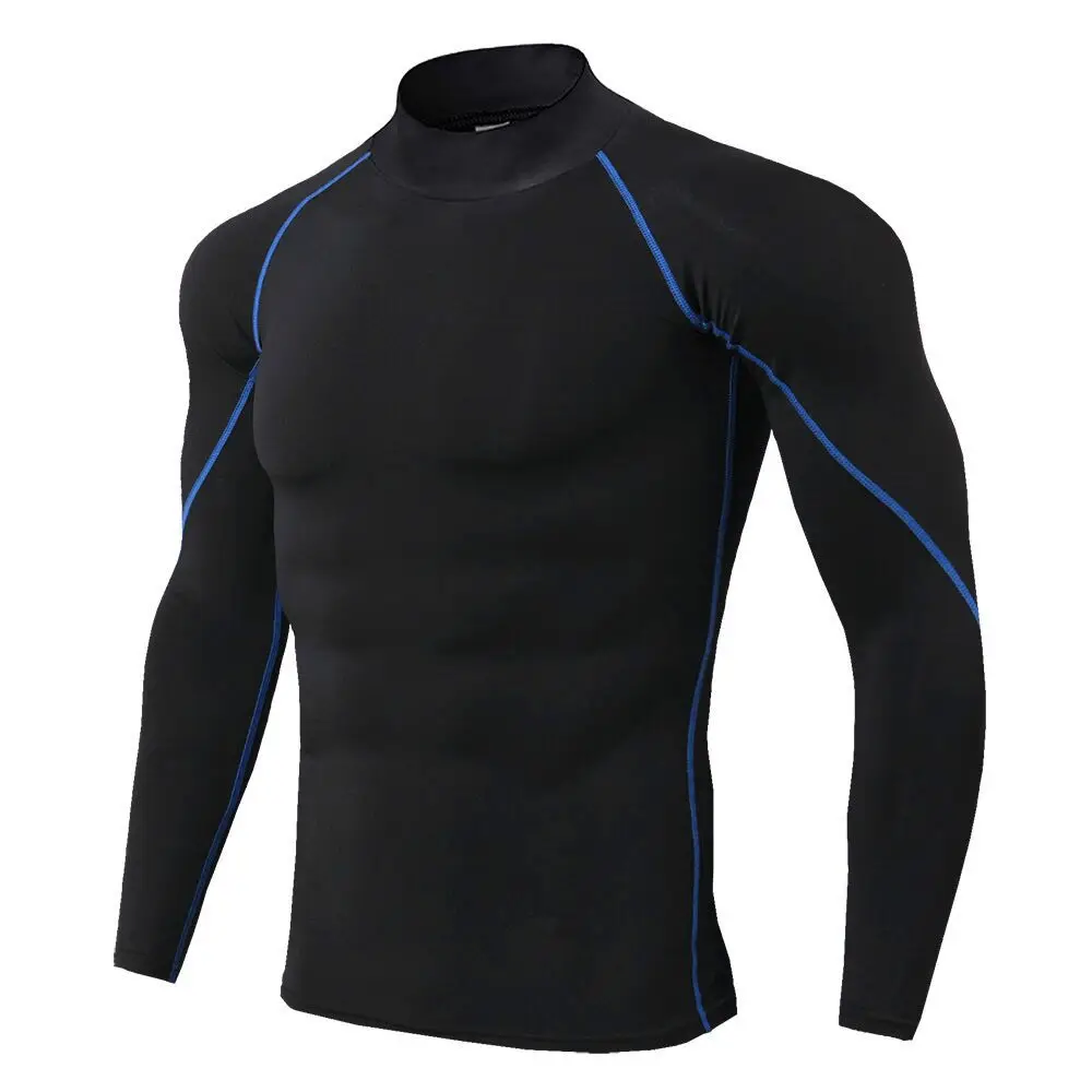 Мужское нижнее белье для велоспорта с длинным рукавом, компрессионная облегающая футболка для бега, фитнеса, тяжелой атлетики - Цвет: photo color