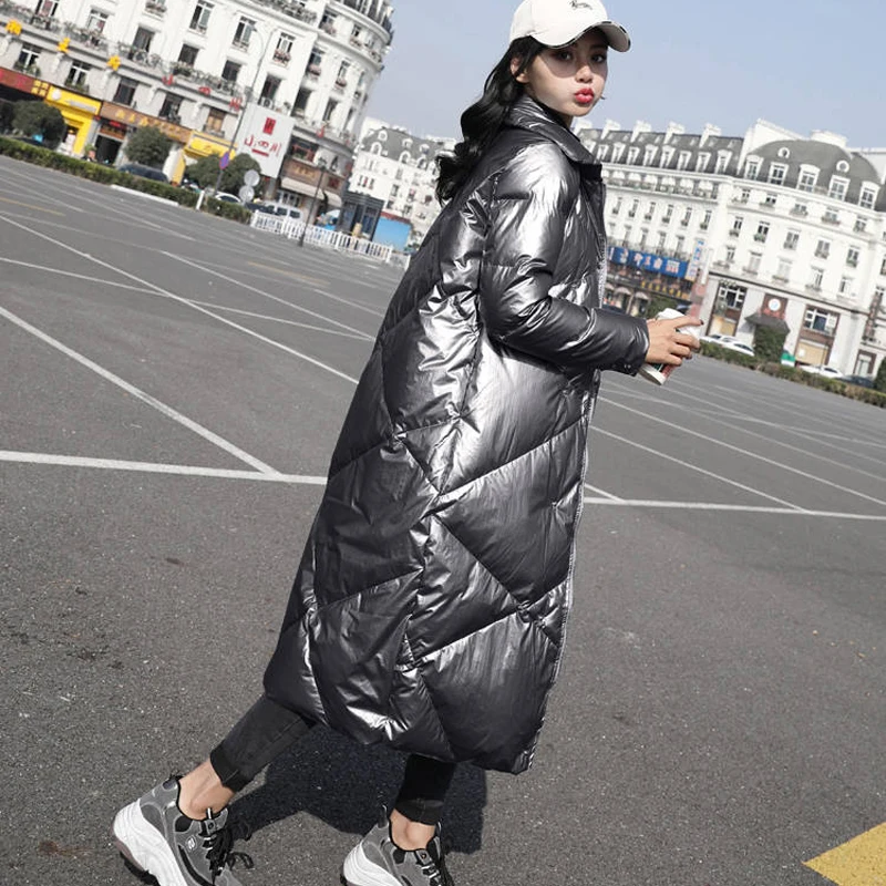 Heydress однотонное женское модное плотное длинное пуховое пальто для девушек с отложным воротником, Женская Повседневная Верхняя одежда, теплый пуховик