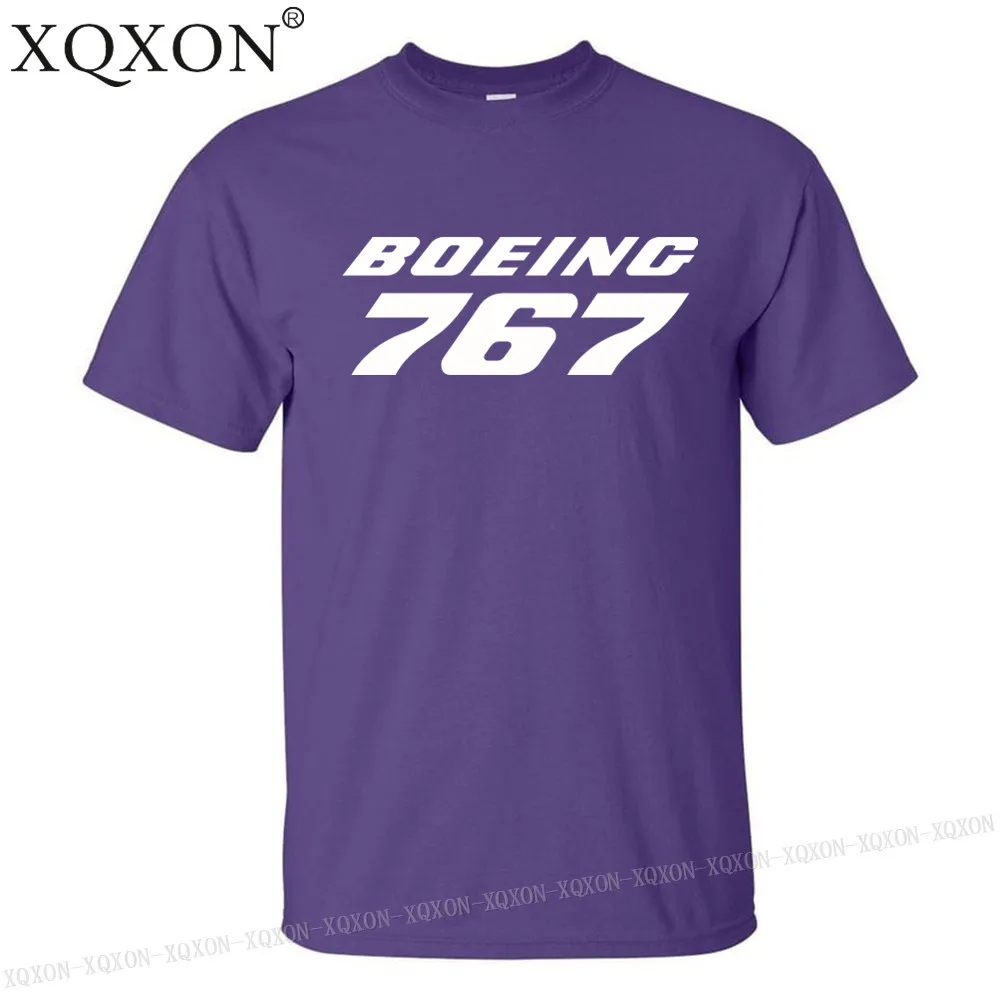 XQXON-американский размер, Мужская футболка Boeing 767, дизайнерская летняя хлопковая футболка высокого качества, новая мужская футболка, футболки, топы K709 - Цвет: Purple