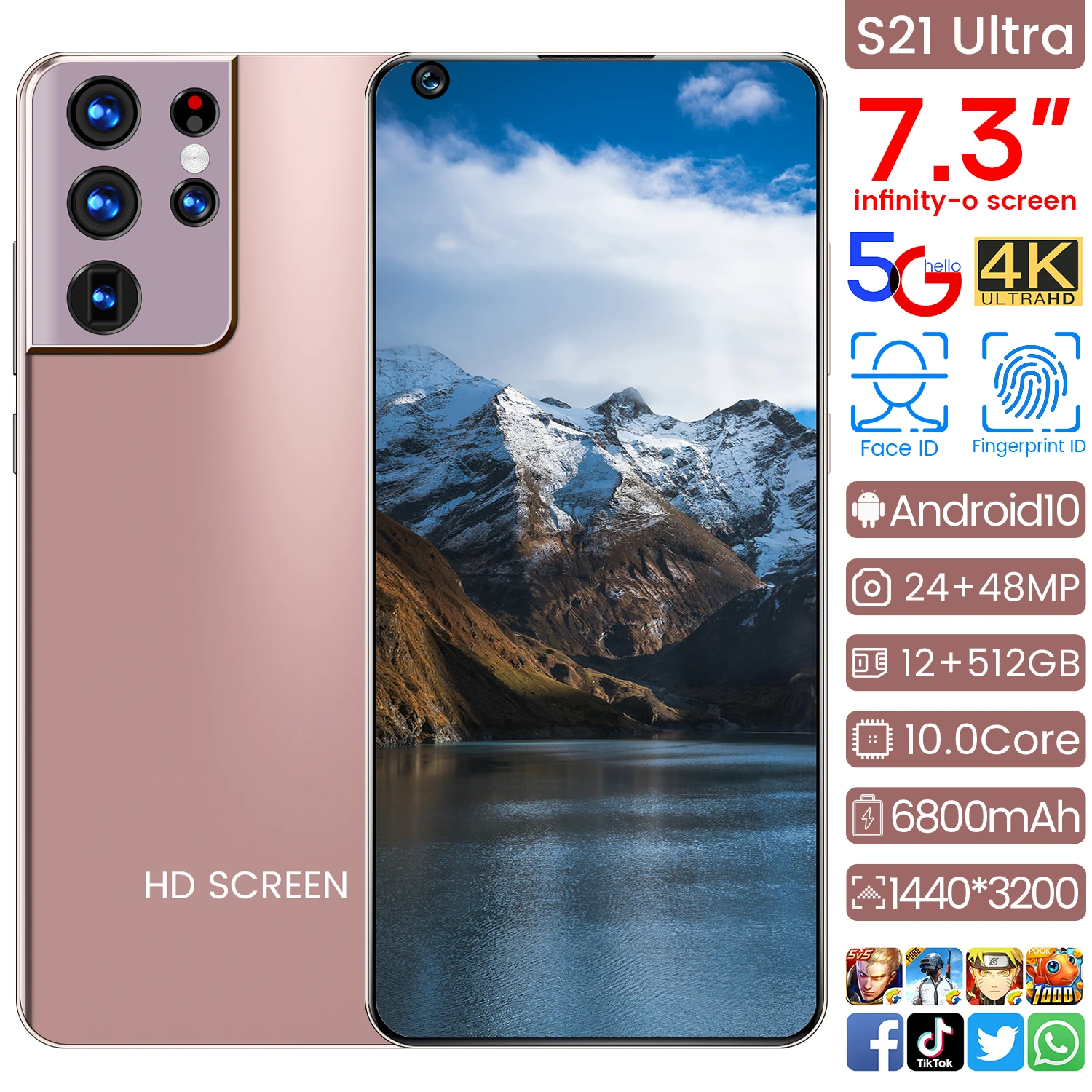 Cellphone 5g Samsug S21 Ultra Global Version 6800mah Android 10 0 7 3 Mobile Phone Waterdrop Hd Screen 12gb 512gb Smartphone Phone Case Covers Aliexpress