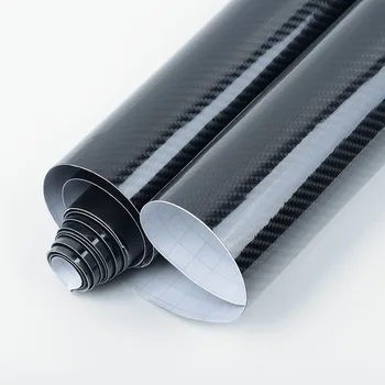 

150cm Car foil Decal Black 7D High Gloss Carbon Fiber Vinyl Wrap Bubble