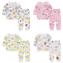 Г. Новые детские пижамные комплекты для мальчиков и девочек Милая футболка с длинными рукавами и принтом с героями мультфильмов топы и штаны осенняя одежда для сна для малышей