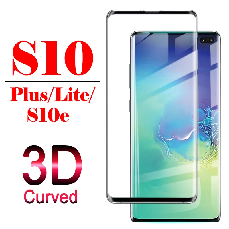 

3D Curved Edge Tempered Glass For Samsung Galaxy S10 S9 Plus Screen Protector For Samsung s10plus Full Cover 9H Protective Film