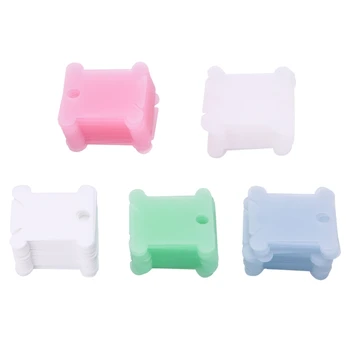 

100Pcs/Pack Embroidery Floss Craft Thread Bobbin Cross Stitch Storage Holder Plastic