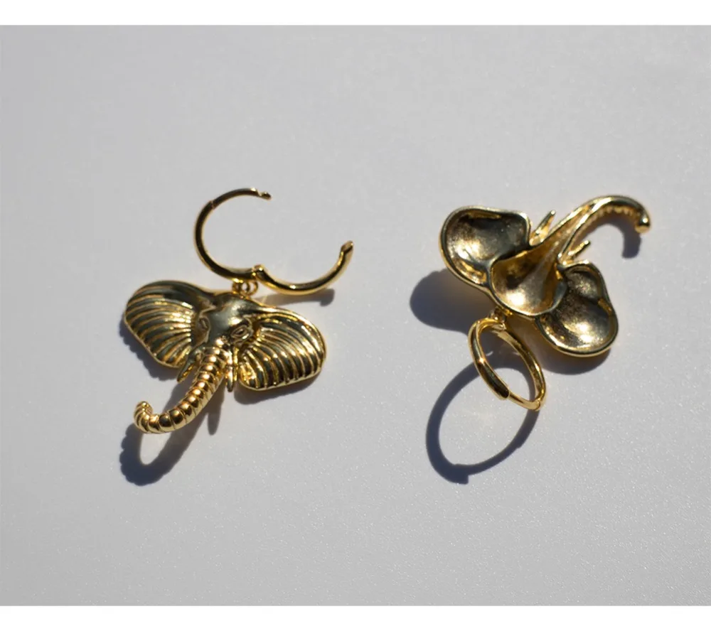 Серьги из стерлингового серебра 925 пробы, модные, милые, Преувеличенные, с слоном, короткие серьги-капли, кольцо для ушей, индивидуальный тренд, женские серьги jewe