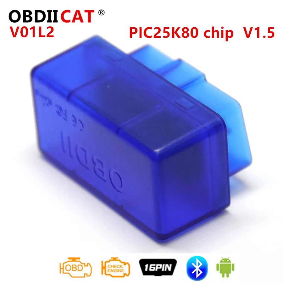 Новейший доступный Мини ELM327 ODB2 elm 327 v 1 5 bluetooth V01L2/V01L2 автоматический