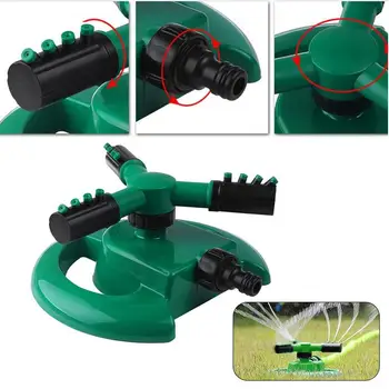 

SOLEDI ABS+PP Practical Water Sprinkler Plants Flowers Sprayer Durable Plastic Nozzle Trident Rotated 360° Green