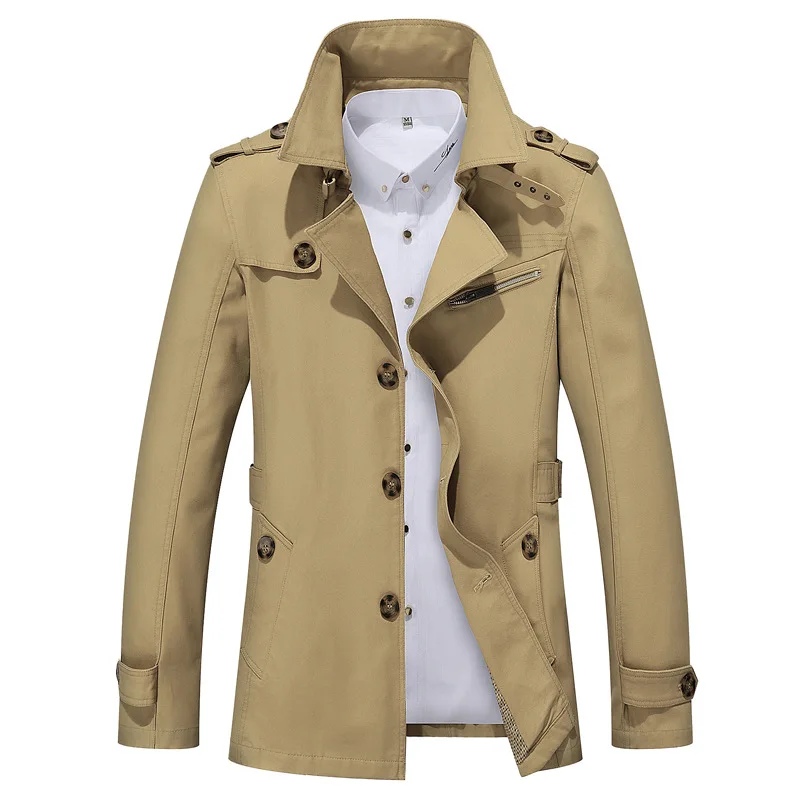 

Trench Coat Men's Mid-length 2018 Autumn New Style Korean-style Trend Slim Fit Handsome Overcoat MEN'S Coat Thin Type for Spring