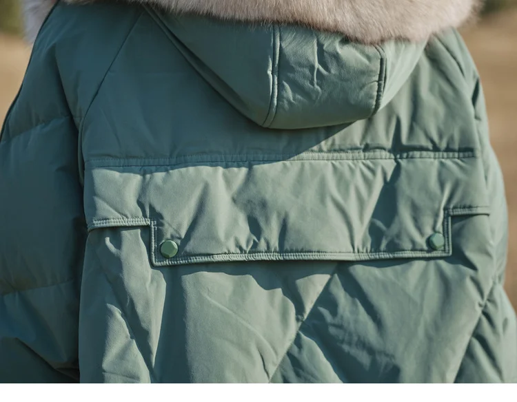 IEF зимние толстовки средней длины стиль свободный меховой воротник женский пуховик винтажное пальто 0702A-D1915