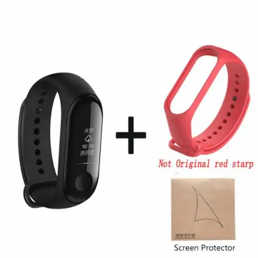 add red starp film Xiaomi mi-браслет 3 Смарт-Браслет фитнес-браслет mi Band 3 большой сенсорный экран OLED частота сердечных сокращений Smartband - Цвет: add red starp film