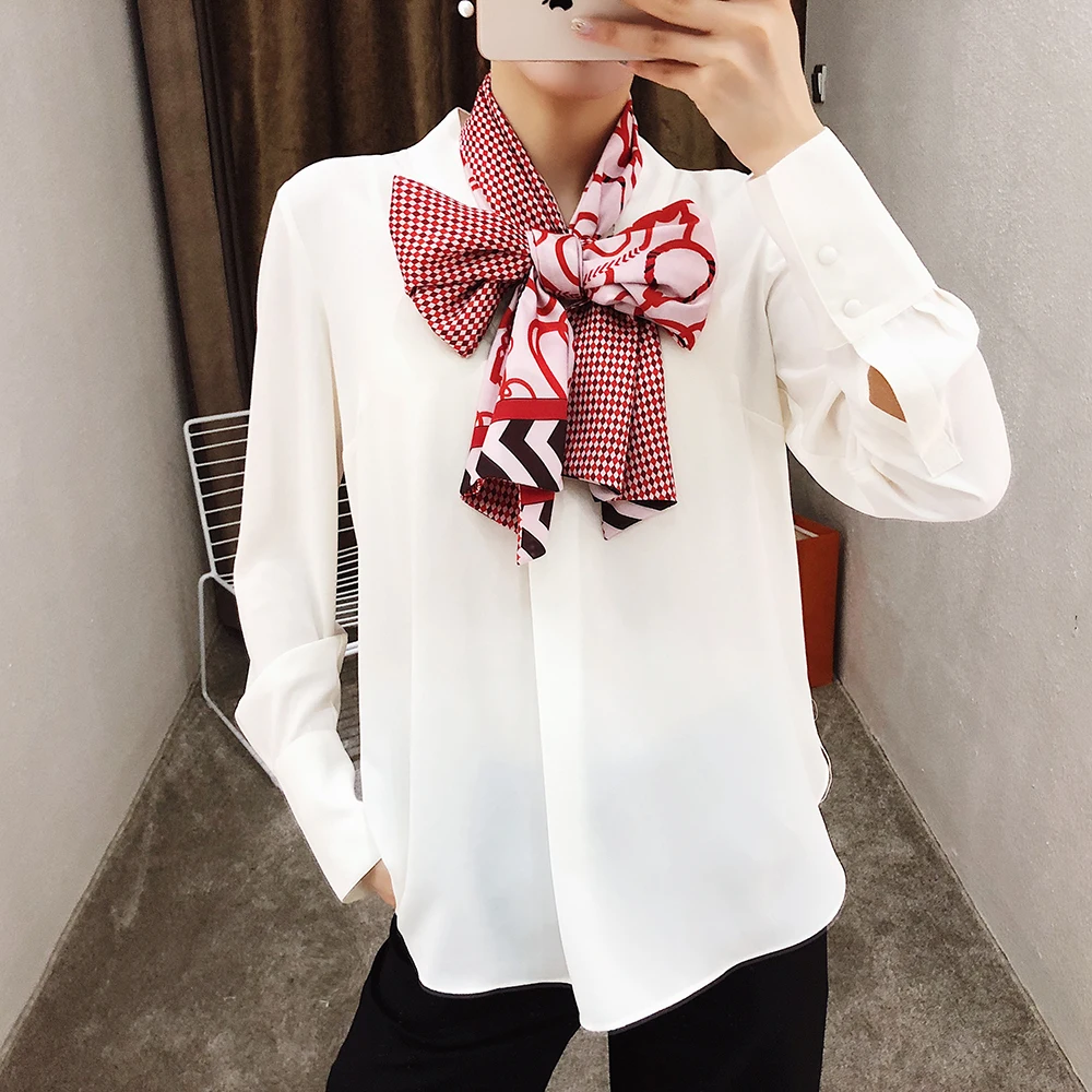 Luxury Brand Double-deck Plaid Scarf Women Design Belt Chain Fashion Neckerchief Silk Scarves For Ladies Head Handkerchief |