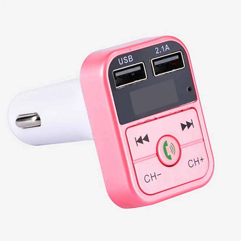 Rose Red Автомобильный bluetooth 4,0 lcd fm-передатчик mp3-плеер с двойным USB зарядным устройством 2.1A беспроводной Bluetooth автомобильный комплект громкой связи - Название цвета: Rose Red