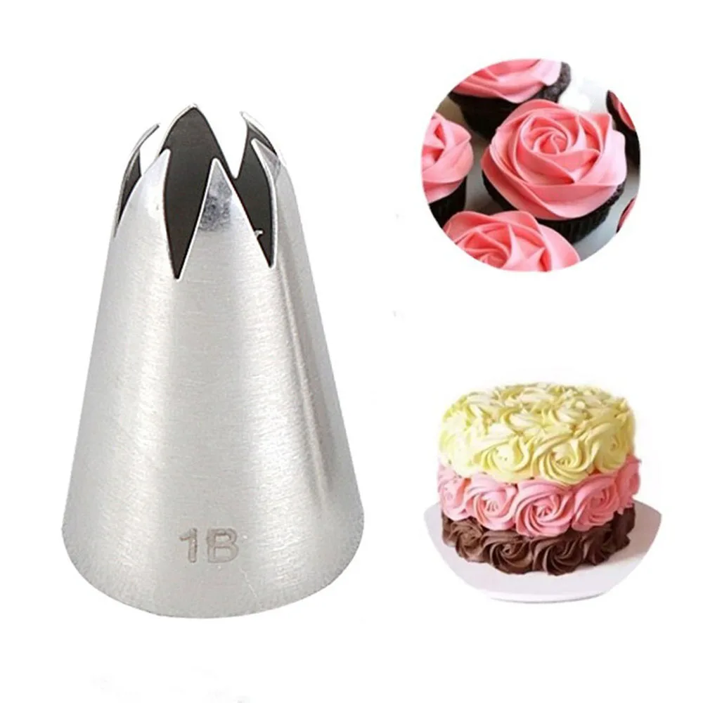 

Large Size Drop Rose Flower Piping Tip Cream Nozzle Decor Tip Icing Nozzle Cake Fondant Pastry Baking Decorating Tool