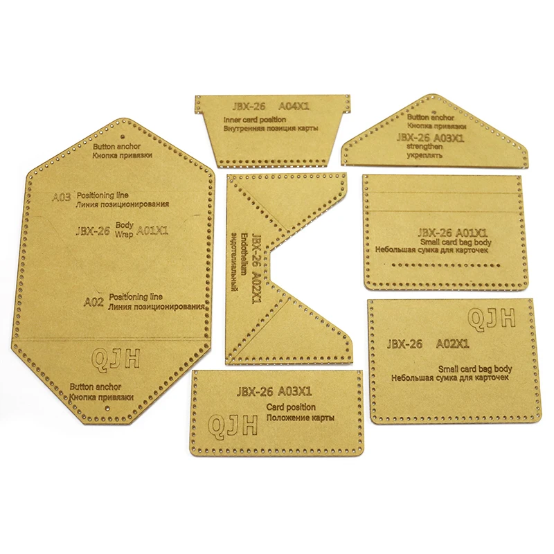 DIY Leather Craft Mold Name Card Bag Acrylic Template Small Lipstick Bag Stencil DIY Sewing Drawing Pattern Supplies