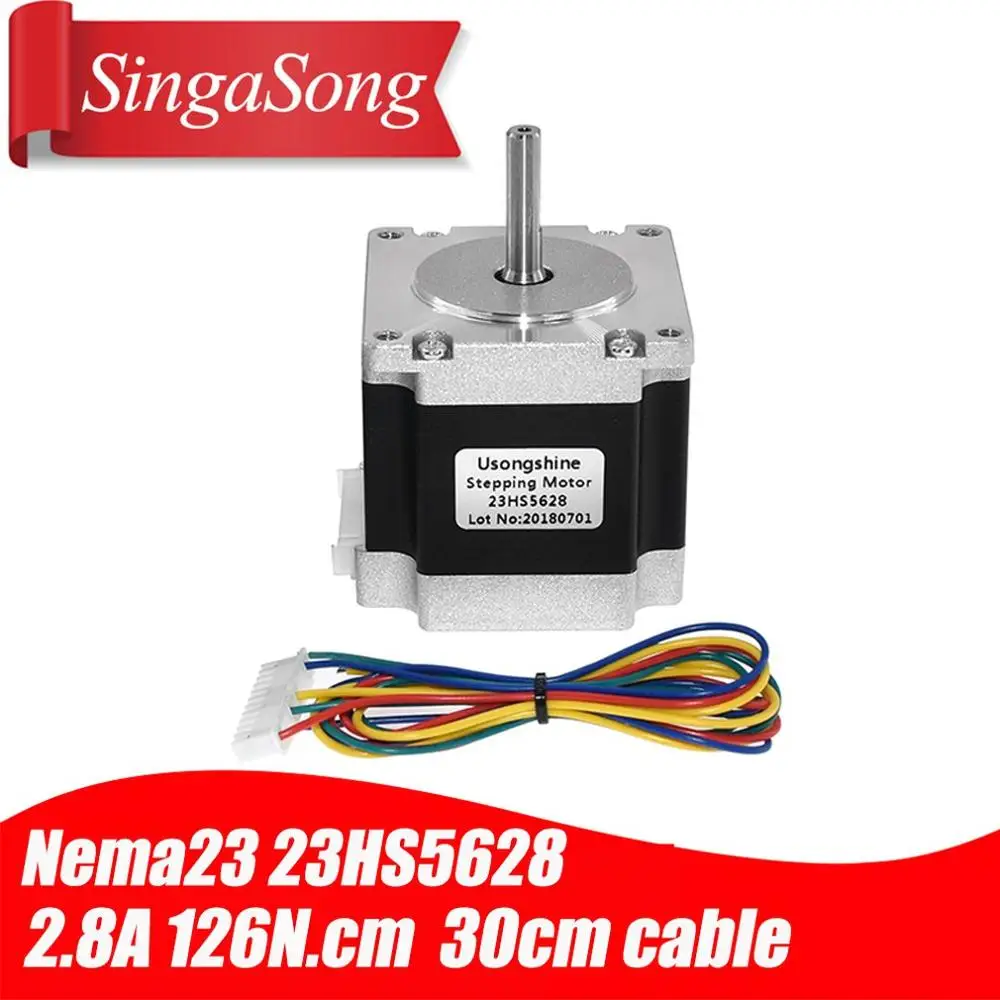 

23HS5628 4-lead Nema 23 Stepper Motor 2.8A With 6.35mm Shaft CNC Laser Grind Foam Plasma Cut Stepper Motor