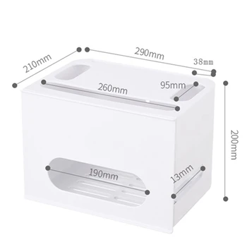 

Double Layers Drawer Type Wifi Router Storage Box Wire Board Storage Protection Shell Cable Organization White