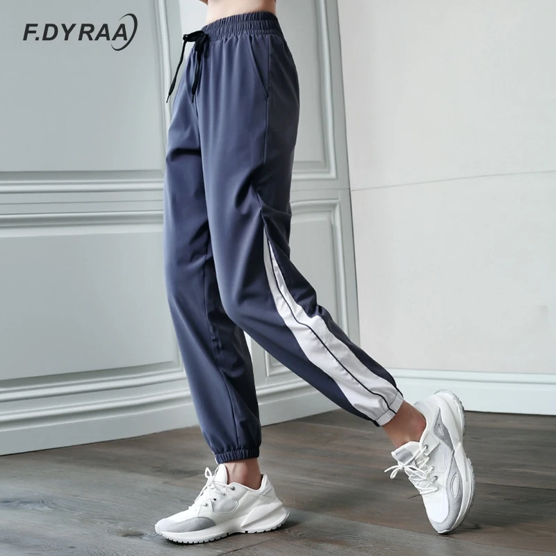 Closeout Fitness-Pants Pantalon Sport Running Women Streetwear F.DYRAA Elastic-Band Loose Female OMZAoprdX