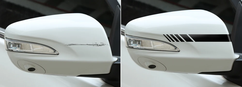 Автомобильное зеркало заднего вида боковая наклейка в полоску винил для Nissan X-Trail Juke Qashqai Micra Pulsar Qashqai Micra Juke Note Tiida Leaf