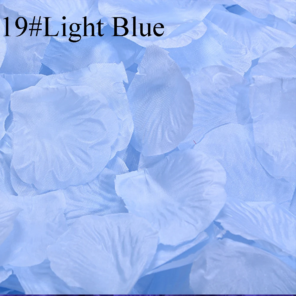 19 Light Blue Loverxu 1000 шт./упак. 5*5 см красочные лепестки роз для романтических Свадебные украшения имитация цветка розы свадебные аксессуары - Цвет: 19 Light Blue